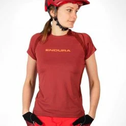 Endura Women's SingleTrack Short Sleeve Cycling Jersey -Cykelsko Butik Endura Women s SingleTrack Short Sleeve Cycling Jersey Jerseys Cocoa SS21 E6169CC 2 1