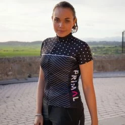 Primal PolkaLine Kortærmet Trøje - Dame -Cykelsko Butik Primal Women s PolkaLine Short Sleeve Jersey Short Sleeve Jerseys Black White SS16 POLKJ60W0 4